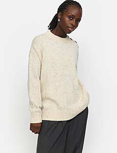 Soft Rebels SREmerald Knit - Klær - ARCTIC WOLF MELANGE / cream