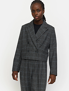 Soft Rebels SRAnnie Blazer - Klær - CHECKED GREY MELANGE / grey