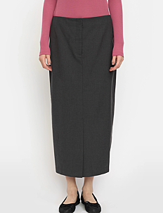 Soft Rebels SRLori Midi Skirt - GRS - Klær - DARK GREY MELANGE / grey