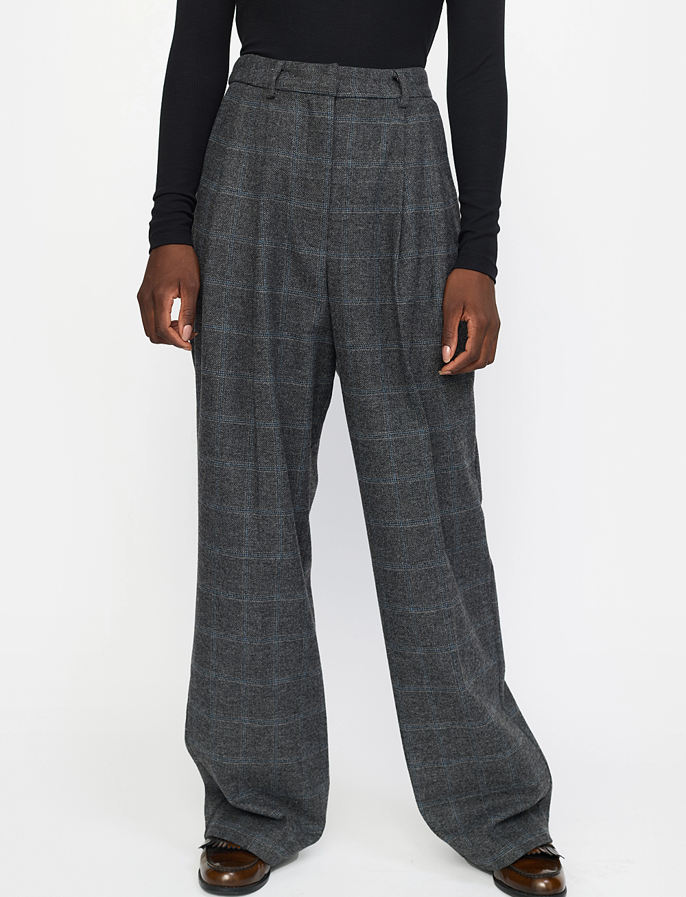 Soft Rebels - SRAnnie Pant - dressbukser - checked grey melange - 0