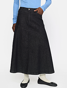 Soft Rebels SRJennie Denim Midi Skirt - Klær - BLACK / black