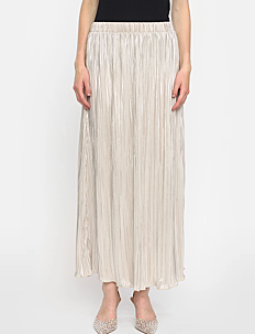 Soft Rebels SRNevaeh Skirt - Klær - SILVER PLISSÉ / cream