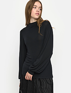 Soft Rebels SRRoman T-Neck Top - Klær - BLACK / black