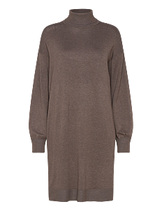 Soft Rebels SRLea Rollneck Dress Knit - Klær - MOREL MELANGE / brown