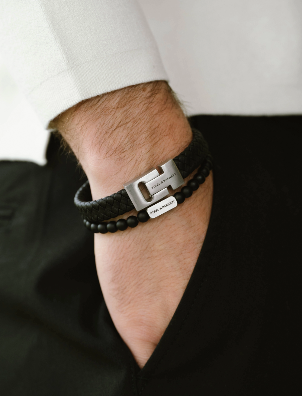 Steel & Barnett - Natural Ned - armbånd - black - 2