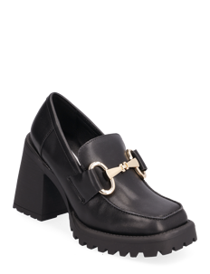 Steve Madden Uptowngrl Loafer - Mokasiner med hæl - BLK ACTION LEATHER / black