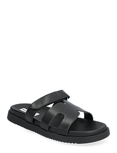 Steve Madden Missile Sandal - Flate sandaler - BLK ACTION LEATHER / black