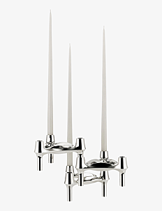 STOFF Nagel STOFF Nagel BMF candle holder (set with 3 pcs) - Hjemmekos - CHROME / silver