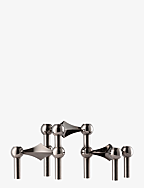 STOFF Nagel candleholder, set with 3 pcs - BLACK CHROME