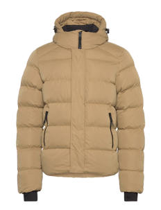 Superdry Sport HOODED MICROFIBRE SPORT PUFFER - Jakker - ROCK STONE / beige