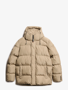 Superdry HOODED 5 BAFFLE SPORTS PUFFER - Jakker - TIMBER WOLF BROWN / beige