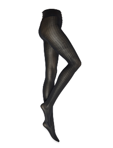 Swedish Stockings Natalie Stripe Tights - Kolleksjoner - BLACK / black