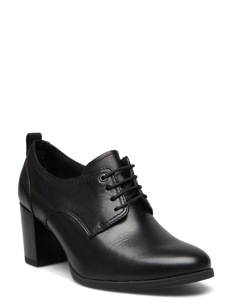 Tamaris Women Lace-up - Mokasiner med hæl - BLACK / black