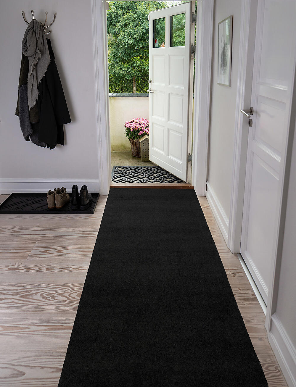 tica copenhagen - Floormat polyamide, 200x90 cm, unicolor - gulvløpere - black - 5