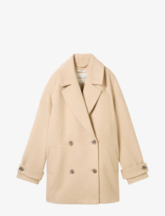 Tom Tailor short coat - Kåper - SOFT IVORY MELANGE / beige