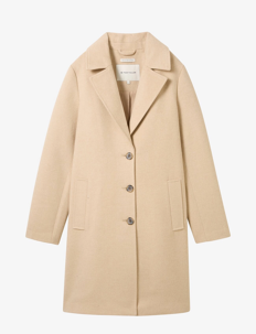 Tom Tailor long coat - Kåper - SOFT IVORY MELANGE / beige