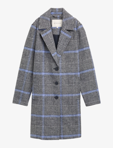 Tom Tailor long check coat - Kåper - NAVY BLUE CHECK / navy