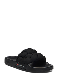 Tommy Hilfiger TJW BRAIDED SLIDE - Flate sandaler - BLACK / black