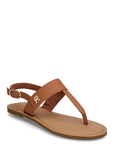 Tommy Hilfiger LEATHER THONG SANDAL - Flate sandaler - CINNAMON BARK / brown