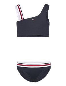 Tommy Hilfiger ONE SHOULDER BIKINI SET - Klær - DESERT SKY / navy