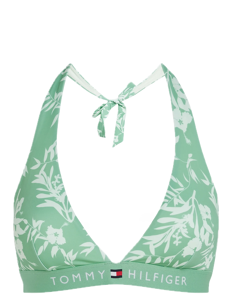 Tommy Hilfiger HALTER RP PRINT - Bikinier - FLORAL TROPIC AOP FORT GREEN / green