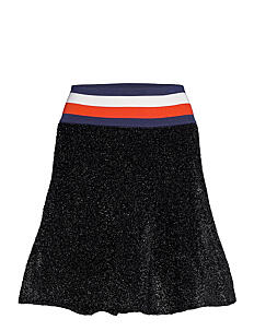 Tommy Hilfiger LUREX FLARE SKIRT - Skjørt - METEORITE / black