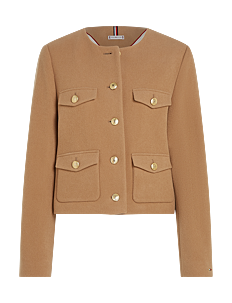 Tommy Hilfiger CROP WOOL GOLD BUTTON JACKET - Vinterjakker - CLASSIC KHAKI / beige