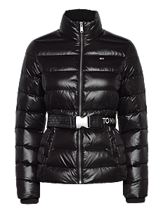 Tommy Jeans TJW BRANDED BELT DOWN JACKET - Vinterjakker - BLACK / black