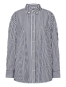 Tommy Jeans TJW OVS PINSTRIPE SHIRT - Kolleksjoner - DARK NIGHT NAVY / STRIPE / navy