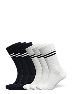 TOPECO SOCK COTTON  6-P, MULTI 115S24 6 PC/PACK - Treningssokker - 999 / white