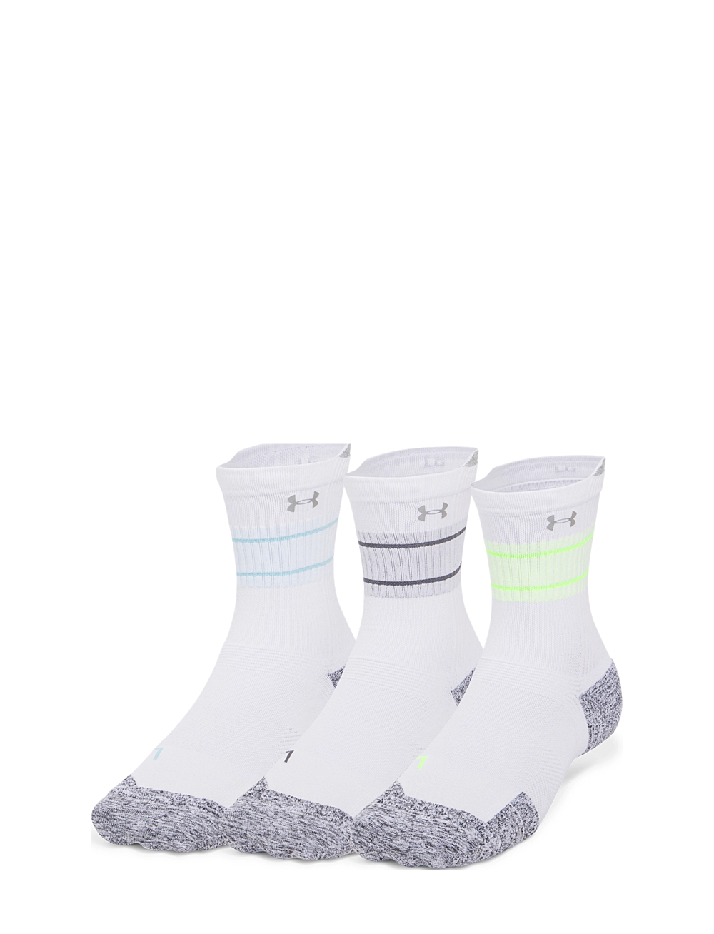 Under Armour - UA AD Run Cushion 3pk Crew - treningssokker - white - 0