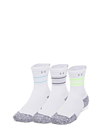 UA AD Run Cushion 3pk Crew - WHITE