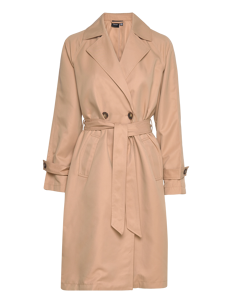 Vero Moda VMLOU LONG TRENCHCOAT - Kåper - TANNIN / beige