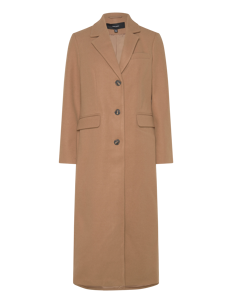 Vero Moda VMVINCEMILAN LONG COAT BOOS CP - Kåper - TIGERS EYE / beige