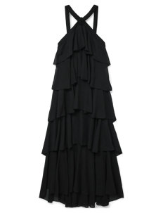 Vero Moda VMFELICIA SL RUFFLE MAXI DRESS EXP - Selskapskjoler - BLACK / black