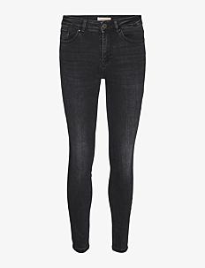 Vero Moda VMFLASH MR SKINNY JEANS LI111 GA NOOS - Skinny Jeans - BLACK DENIM / black