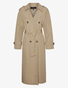 Vero Moda VMCHLOE LONG TRENCHCOAT GA NOOS - Kåper - SILVER MINK / beige