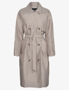 Vero Moda VMDOREENSOFFY LONG TRENCHCOAT ENT - Kåper - MOON ROCK / beige