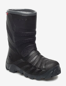 Viking Ultra Warm - Gummistøvler med linjer - BLACK/GREY / black