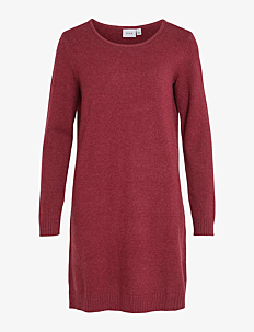 Vila VIRIL L/S KNIT DRESS - NOOS - Korte kjoler - BEET RED / red