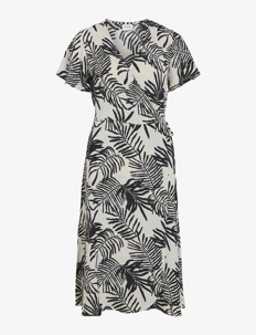 Vila VILOVIE S/S WRAP MIDI DRESS - NOOS - Omslagskjoler - BIRCH / white