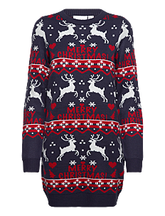 Vila VIANNA REINDEER CHRISTMAS KNIT DRESS/KA - Korte kjoler - NAVY BLAZER / multi