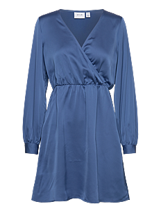 Vila VIELLETTE WRAP L/S DRESS/SU- NOOS - Korte kjoler - FEDERAL BLUE / blue