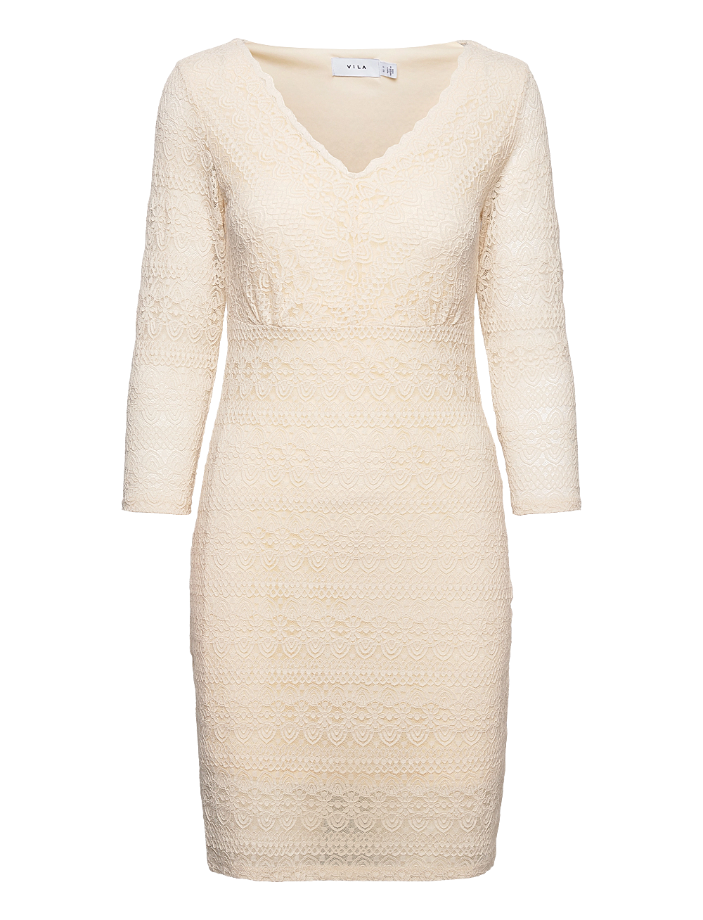 Vila - VICHIKKA LACE 3/4 SHORT DRESS - bodycon-kjoler - birch - 0