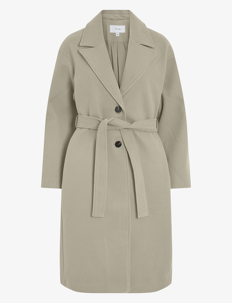 Vila VIPOKO LONG COAT-NOOS - Kåper - FEATHER GRAY / beige