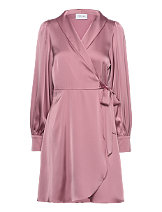 Vila VIENNA RAVENNA L/S SHORT WRAP DRESS-NOOS - Korte kjoler - FOXGLOVE / pink/rose