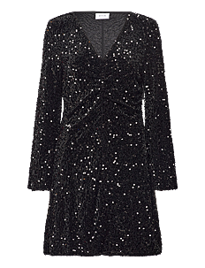 Vila VIBARINA WIDE SLEEVE GLITTER DRESS - Korte kjoler - BLACK / black