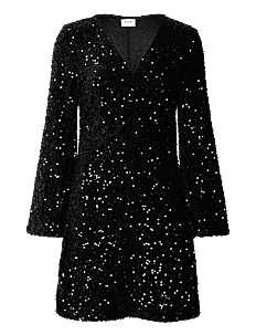 Vila VIBARINA WIDE SLEEVE GLITTER DRESS - Korte kjoler - BLACK / black