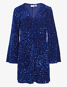 Vila VIBARINA WIDE SLEEVE GLITTER DRESS - Korte kjoler - NAVY BLAZER / blue