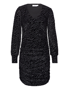 Vila VIMAXA V-NECK L/S DRESS - Korte kjoler - BLACK / black